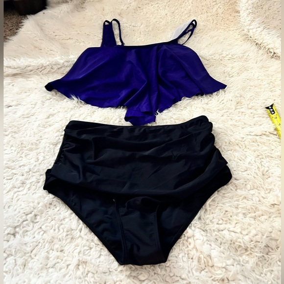 Edel qual Tankini Swimsuit 2 pc Tummy Control Swimwear L New SW01 - Picture 1 of 6